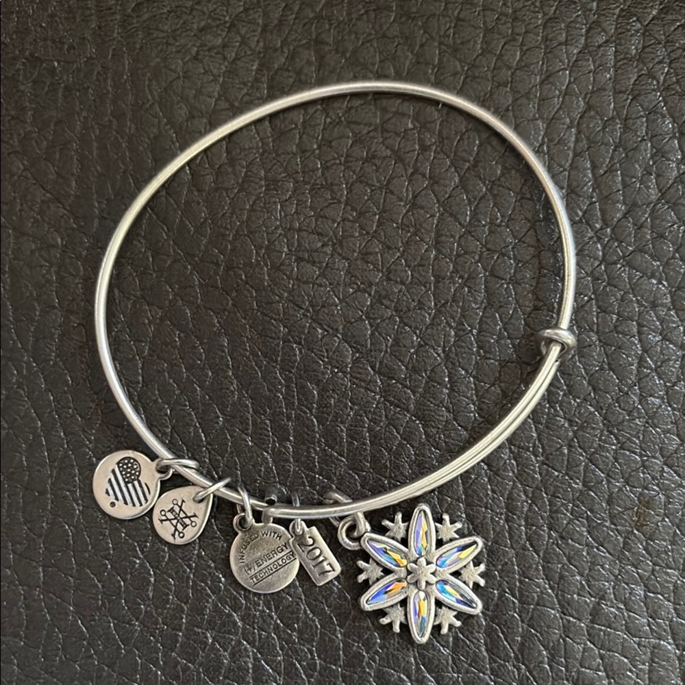 Alex and ani sparkly snowflake charm bracelet